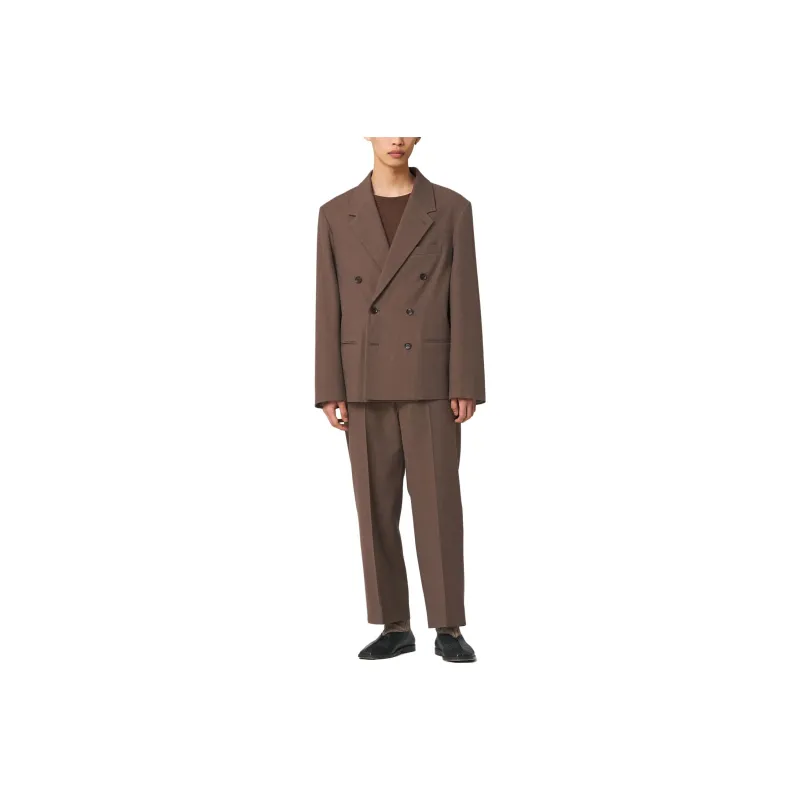 Lemaire Boxy Double Breasted Jacket Jackets Coats Men's Brown-0