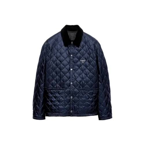 PRADA SS25 Jackets Coats Men's Marine Blue