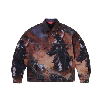 Supreme Frazetta Faux Shearling Lined Trucker Jacket