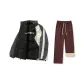 Graphite Black+Sherpa Waffle Knit Pants Burgundy