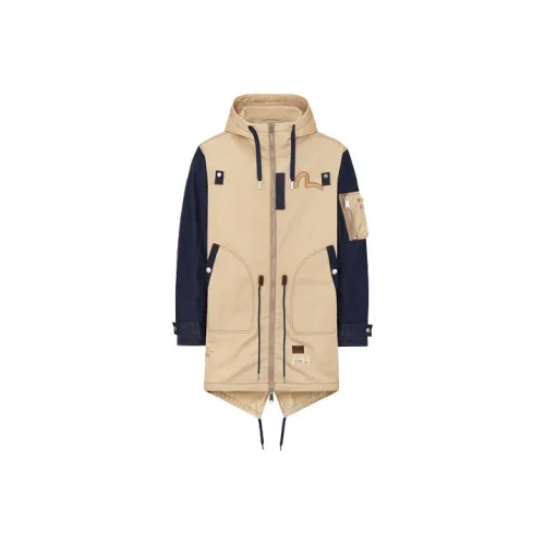 EVISU Trench Coats Men Apricot