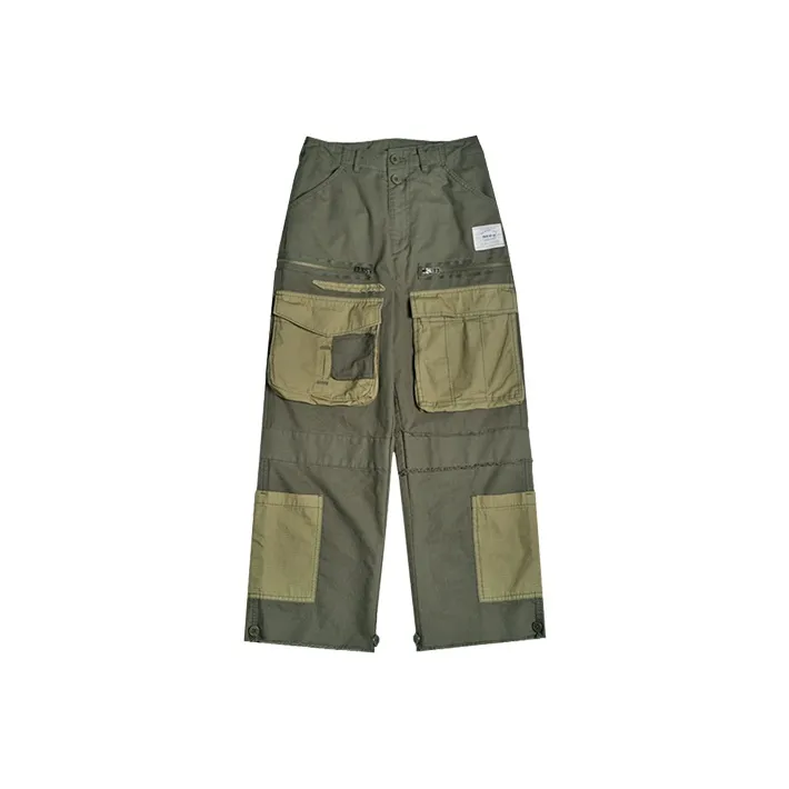 PROS BY CH Straight Casual Pants Unisex Army Green-0