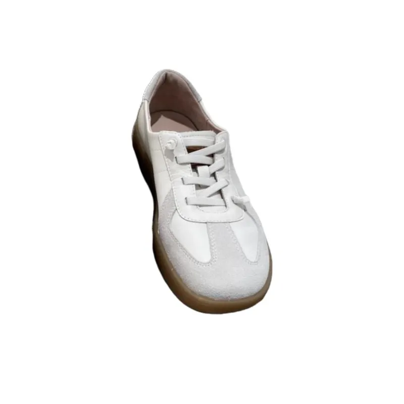 Hush Puppies Wear-Resistant Low-Top Skateboard Shoes Women's White-3