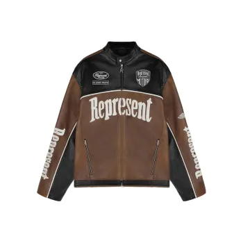 REPRESENT Leather Motor Jacket Jackets Coats Men's Brown