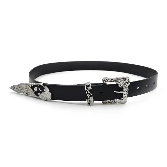 Lanza Cow Leather Belts Unisex Width 2.8CM-0