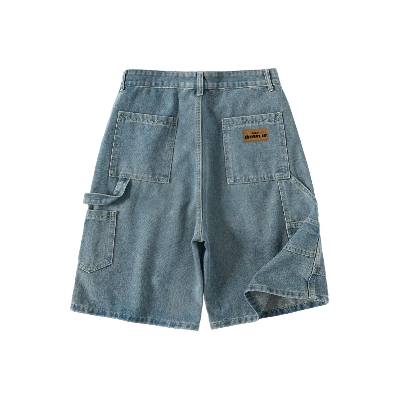 CHARLIE GOLF Denim Shorts Unisex Blue-1