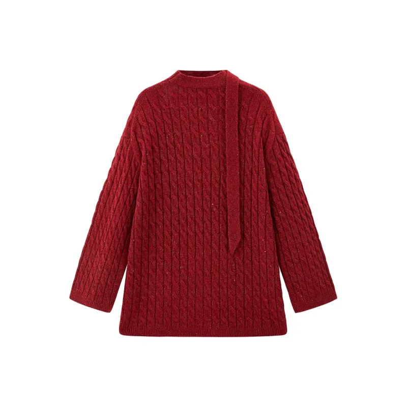 PEACEBIRD Knitwear Women's China Red-1