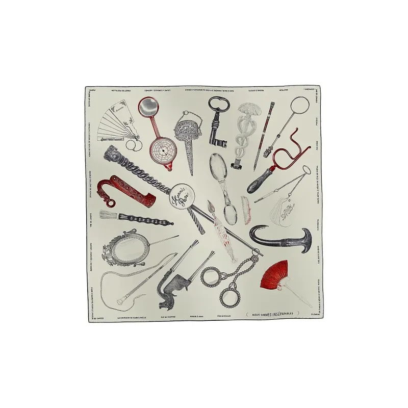 HERMES Twill, Silk, Silk Scarves Women's Beige-0