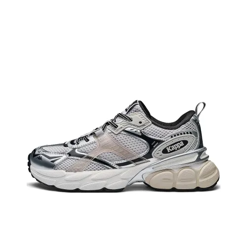 Kappa Back to Back Anti Slip Wear Resistant Low Top Chunky Sneakers Unisex Silver