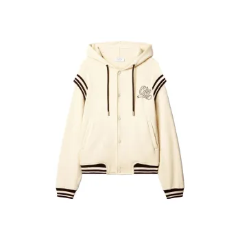 Off  Logo Detailed Drawstring Hoodie