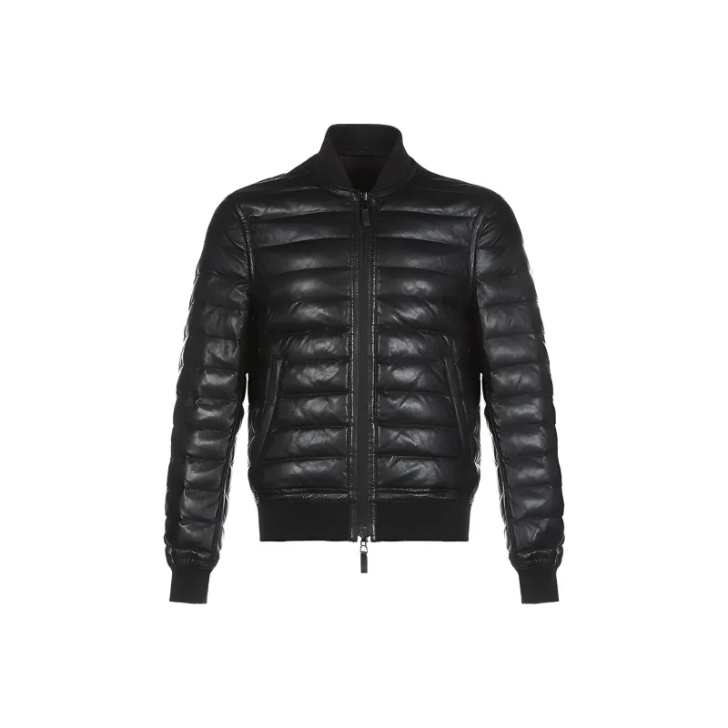 EMPORIO ARMANI Leather Jacket Men's Black-0