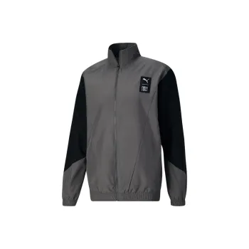 PUMA x FIRST MILE Collaboration Men's Woven Full Zip Running Jacket Jackets Coats Men's Dark Gray
