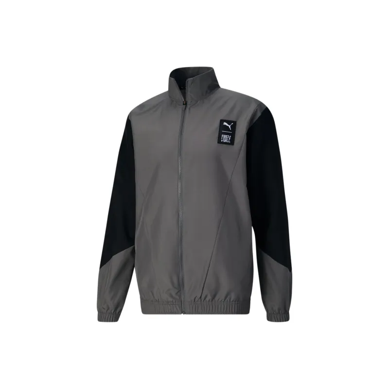 PUMA x FIRST MILE Collaboration Men's Woven Full Zip Running Jacket Jackets Coats Men's Dark Gray-0