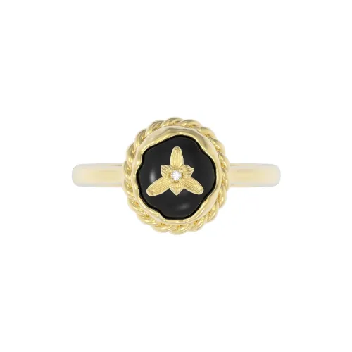 GOOGMO 18K Gold Plated Copper Rings Women's