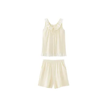 LUYOUYE Pajama Set Women's Light Yellow