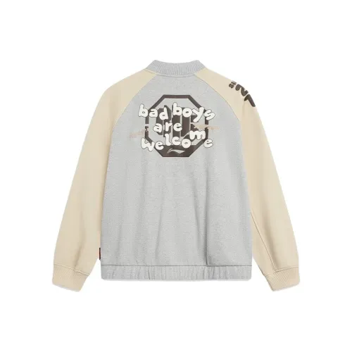 LiNing Badfive Baseball Jacket Men's Floral Gray Dusty Khaki