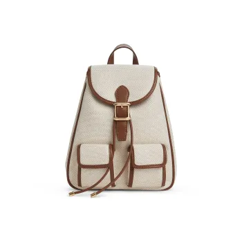 CHARLES&KEITH Fabric Backpack Medium Size Women's Beige