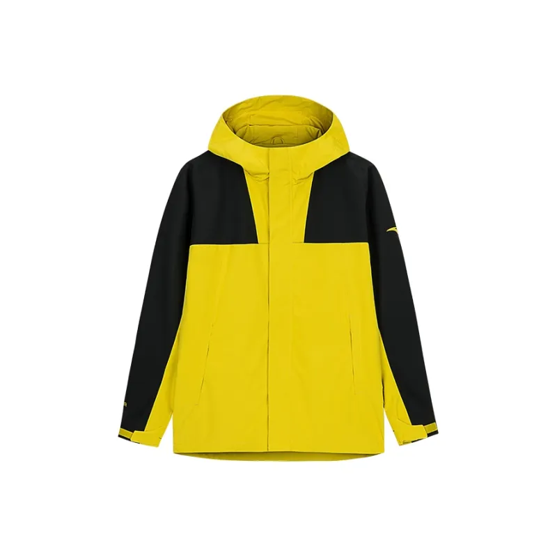 CHAOJIANTA Waterproof And Windproof Windbreaker Jacket Men's Basic Black/Roasted Tea Yellow/Roasted Tea Yellow-0