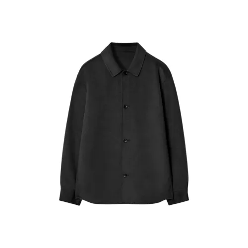 draped-sleeve cotton shirt Blau