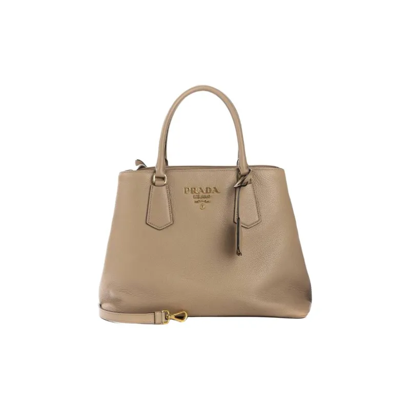 PRADA Cow Leather Tote Bag, Shopping Bag, Shoulder Bag, Handbag Women's Brown-0