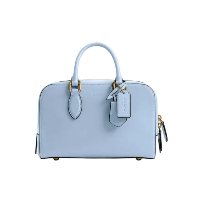 COACH Bowery Cow Leather One Shoulder Handbag Medium Size Women's Bluebell Multicolor-0