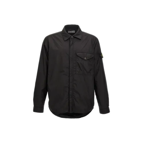 STONE ISLAND Logo Patch Zip Up Jacket