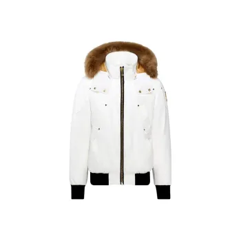 Moose Knuckles Gold Ballistic Bomber Neoshear Jackets Coats Men's White
