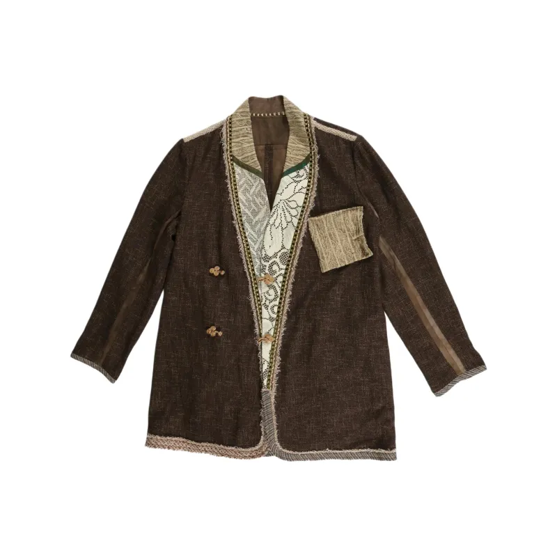 COMMUNS Frayed Patchwork Blazer-0