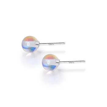 Silver 925 Sterling Silver Stud Earrings Women's