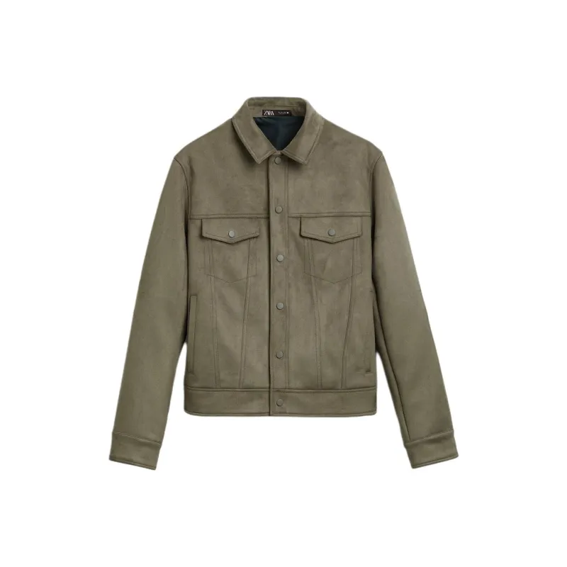 ZARA Jackets Coats Men's Dark Beige-0