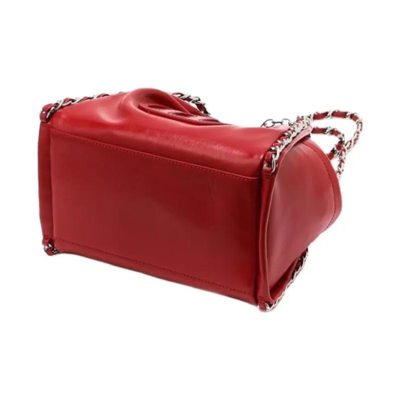 HAZZYS Split Cow Leather Hobo Bag, Crossbody Bag, Shoulder Bag Trumpets Women's Black/Red/Ivory-9