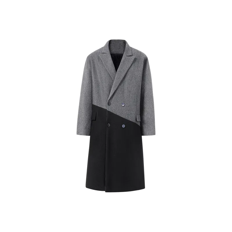 LA'T.WEEKEND Coats Unisex Gray Top And Black Bottom-0