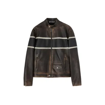 PALM ANGELS Crystal Pin Up Byker Jacket