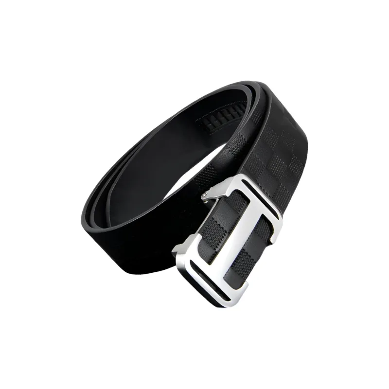 ROSEROOEN Top Grain Cow Leather Belts Men's Black, Gold, Silver 3.5cm-4