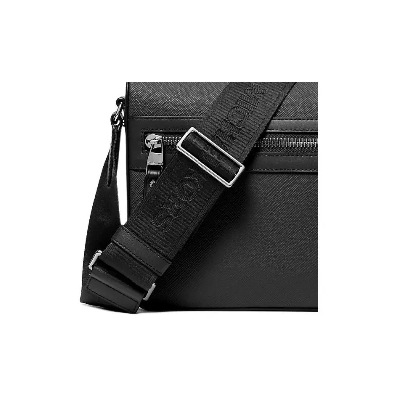 MICHAEL KORS Leather Messenger Bag, Shoulder Bag, Crossbody Bag Medium Size Men's Black-2