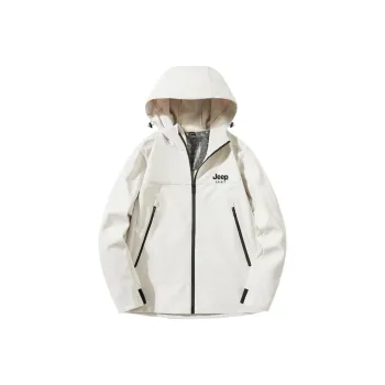 JEEP SPIRIT Jackets Coats Unisex Beige Rabbit White