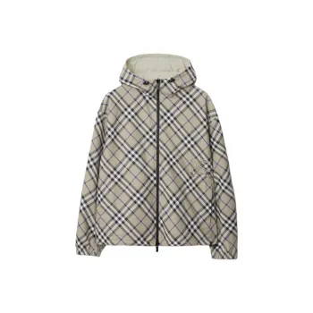 Burberry Checked Reversible Zipped Hooded Jacket