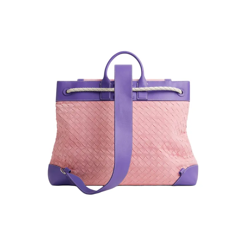 Bottega Veneta Andiamo Series Calfskin Backpack Tubas Men's Purple & White-2