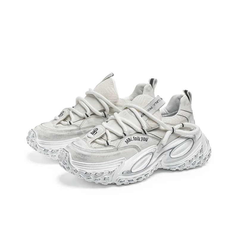 JANECO Slip Resistant, Abrasion Resistant, Breathable Low Top Chunky Sneakers Men's-8