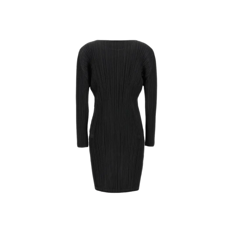PLEATS PLEASE ISSEY MIYAKE Long Sleeved Dress Women's Black-1