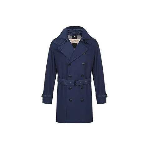Burberry Trench Coat Men's Dark Blue-0