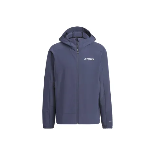 Adidas Wind.Rdy Softshell Hooded Jacket Jackets Coats Men's Dark Navy Blue
