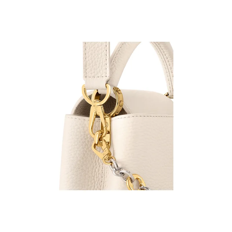 LOUIS VUITTON Capucines Tourillon Cow Leather One Shoulder Handbag Mini Women's Ivory-4