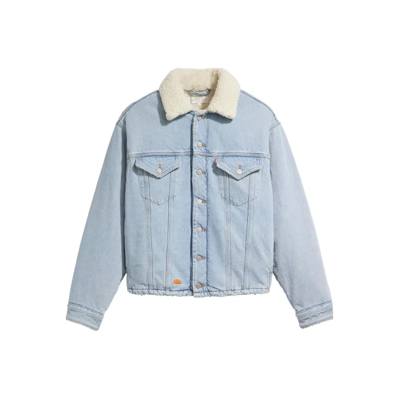 ERL X Levi's Sherpa Trucker Denim Jacket-0