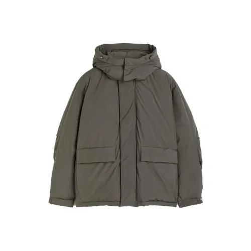 H&M Down Jacket Men's Dark Green