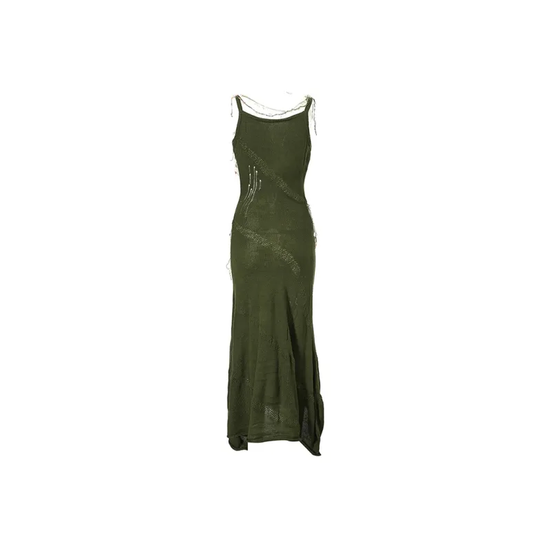 PAZZO Slip Dress Women's Olive Green-1