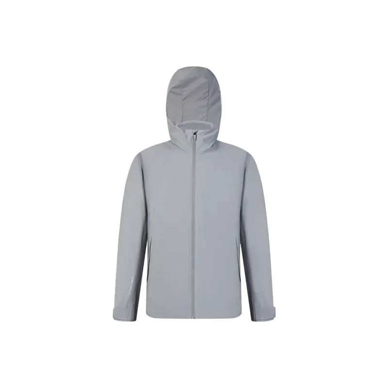 FILA Hiking Outdoor Hiking Waterproof And Windproof To Keep Warm Windbreaker Jacket Men's Forest Gray-0
