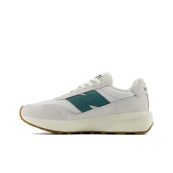 New Balance 370 Anti Slip Wear Resistant Low Top Casual Sprint Running Shoes Unisex White Green