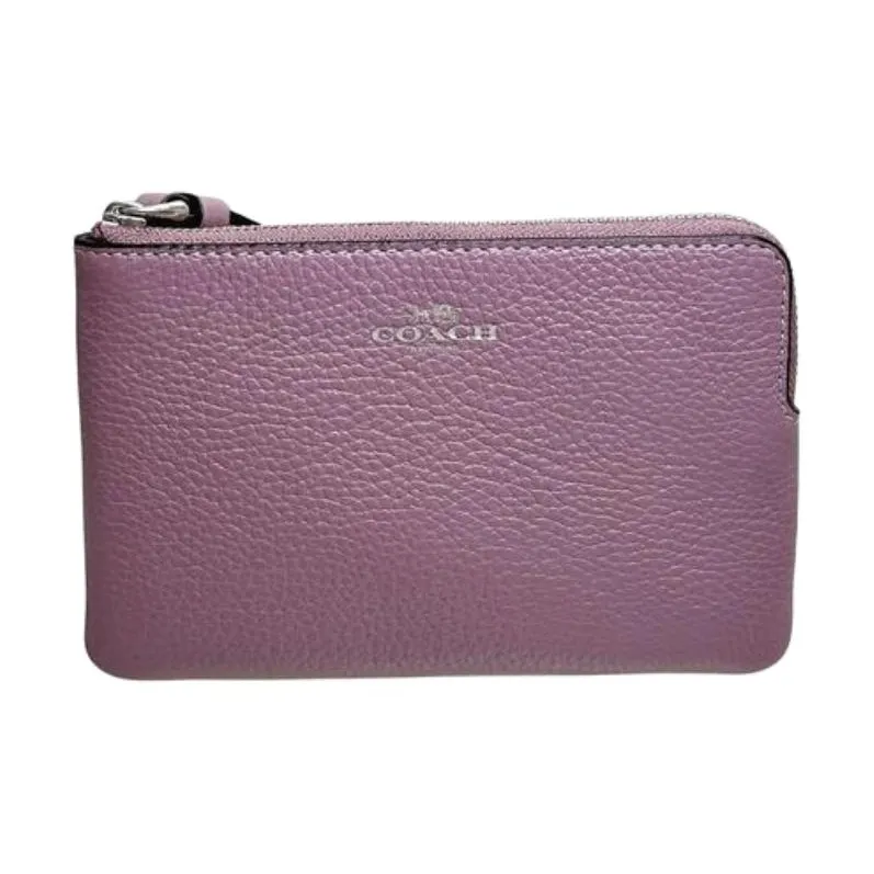COACH Leather Wrist Bag Clutch Small Size Women's Jasmine Flower-0