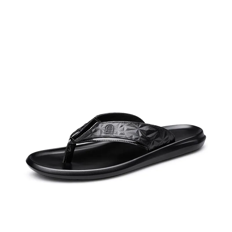 LAORENTOU Rubber Sole Flip Flops Men's Black-2